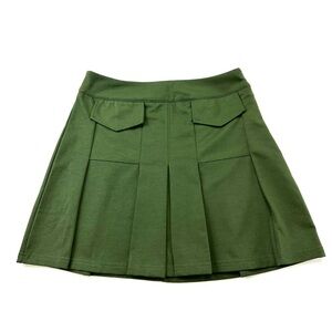 Current Mood pleat mini skirt Fits Small forest green unlined 
Emo Goth Punk
